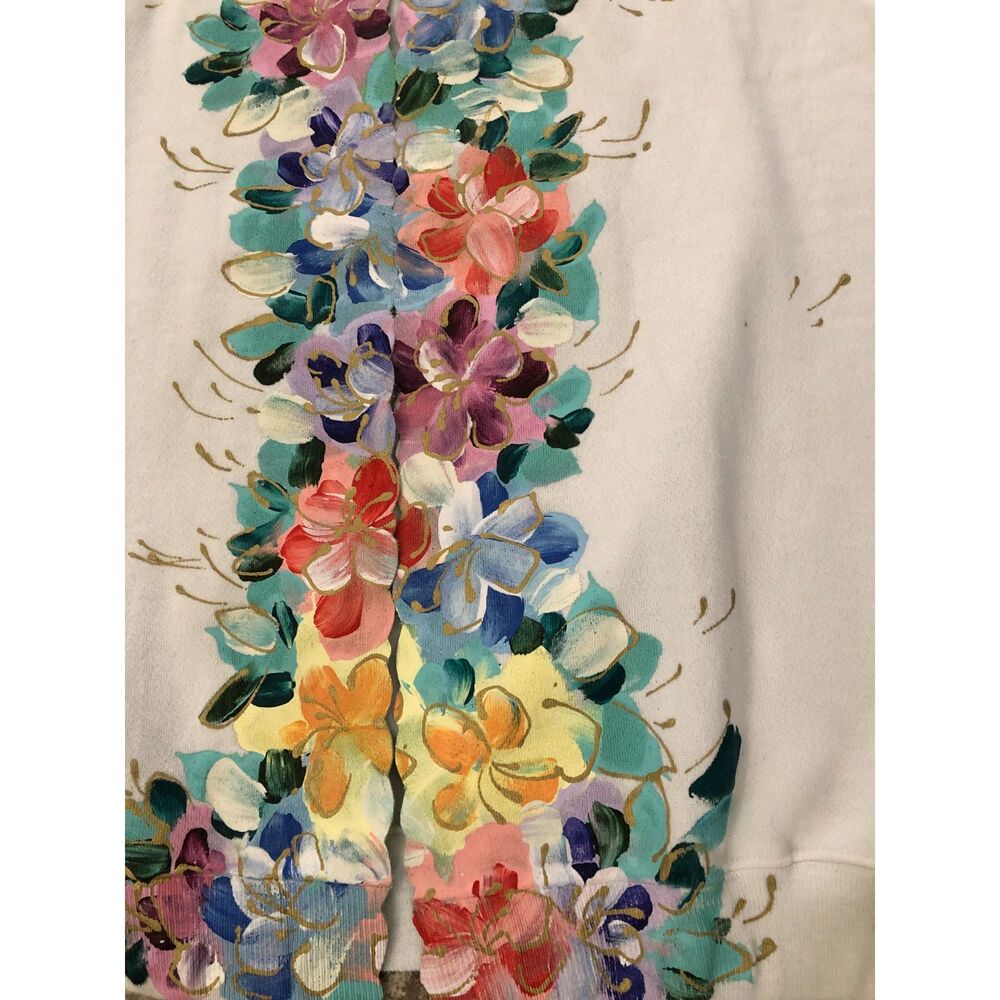 Vtg 80s Horito Fulgenzi Hand Paint Open Cardigan Jacket Art to Wear Retro Sz XL - Picture 6 of 13